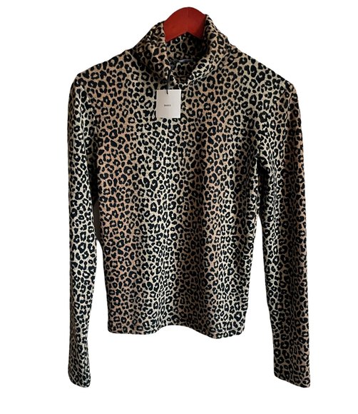 Zara Womens Turtleneck Long Sleeve Animal Print Pullover Top SZ S - Picture 1 of 8
